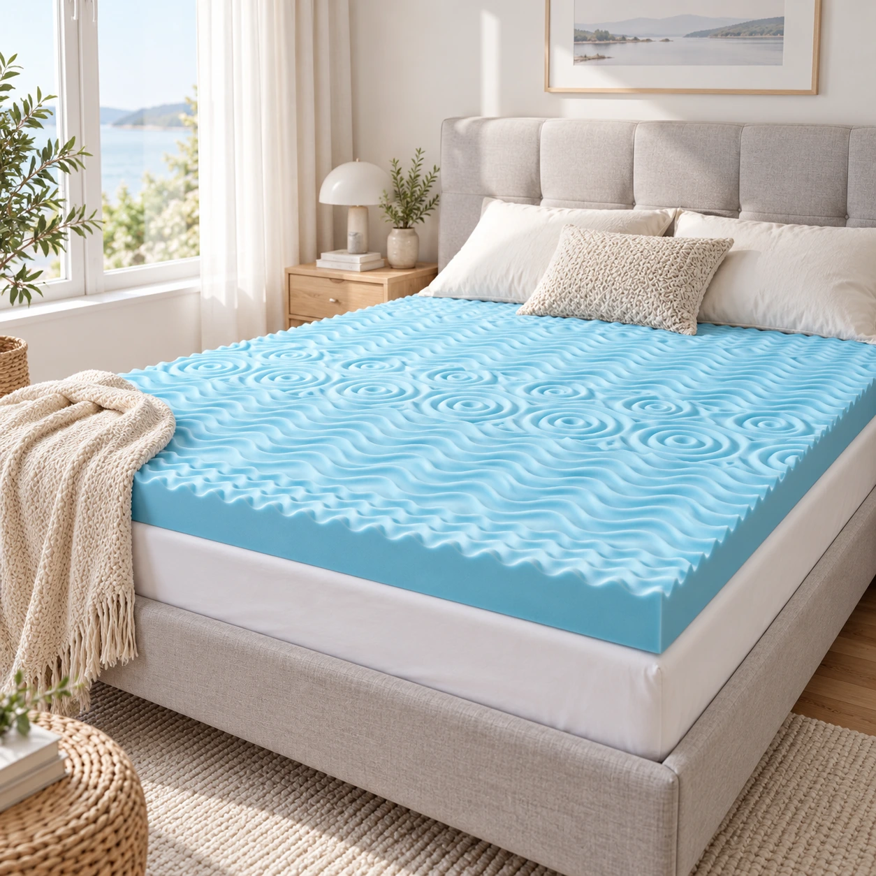 Bäddmadrass i gel memory foam med 5 zoner