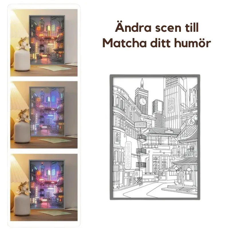 Nattlampa LED Stadsvy - Ljusmålning 2