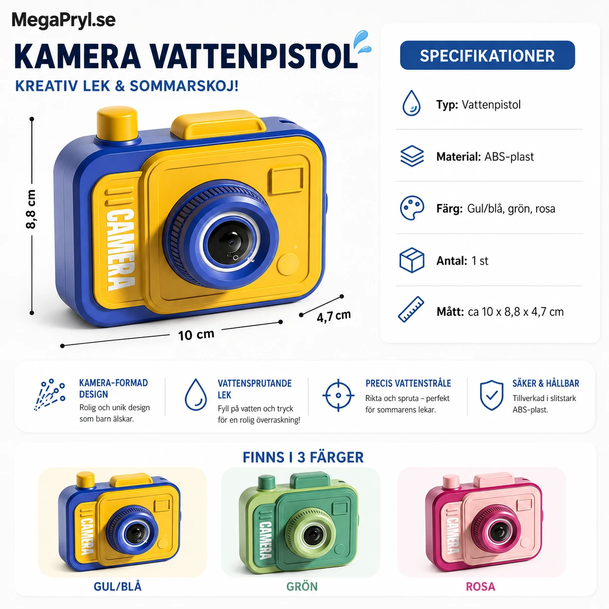 Vattenpistol Kameraformad med Dubbelspray