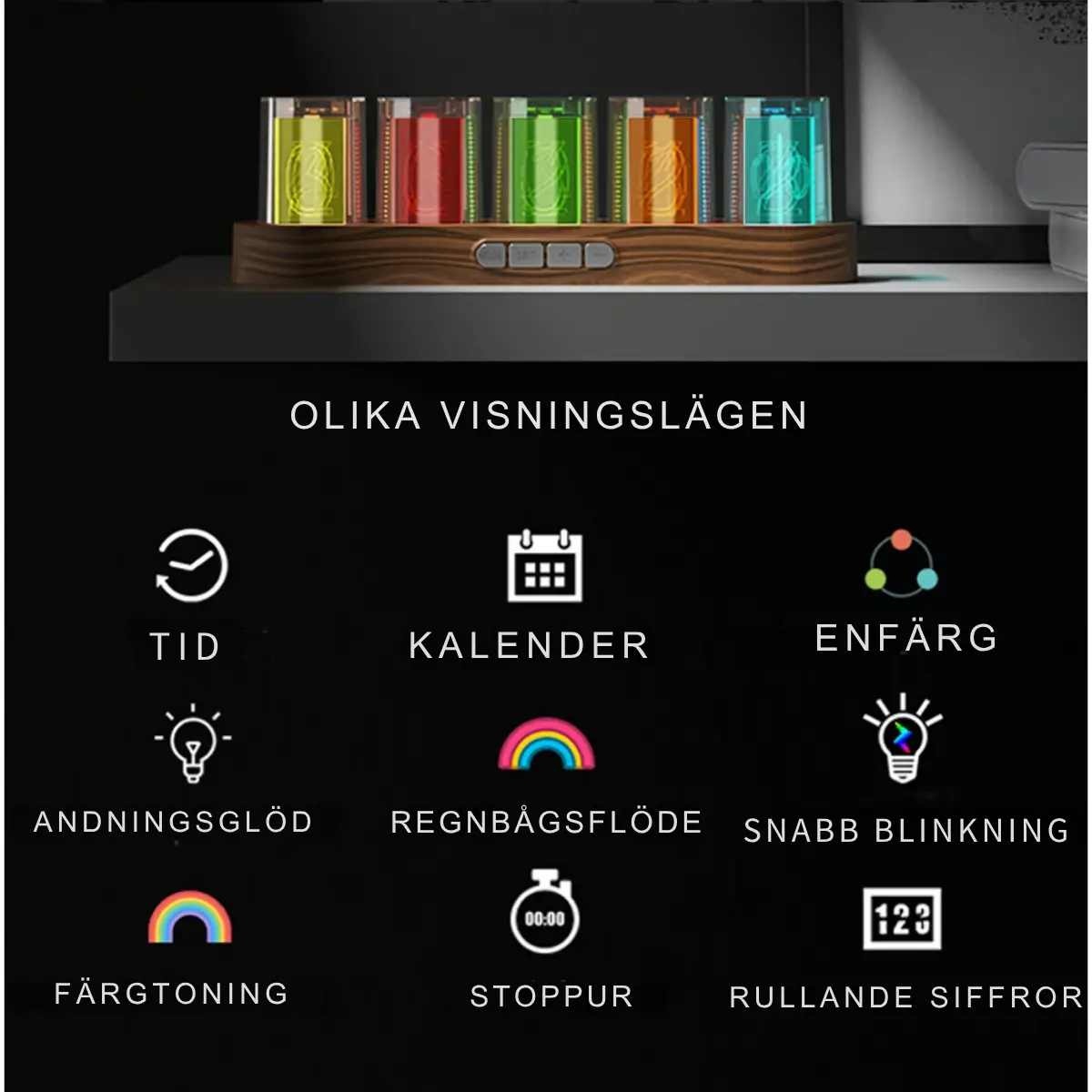 Klocka Digital RGB LED med Färgskiftning 4