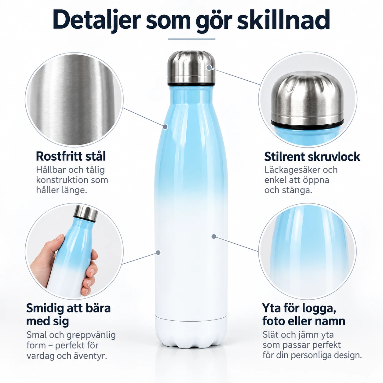 Personoitu termospullo omalla painatuksella 500 ml