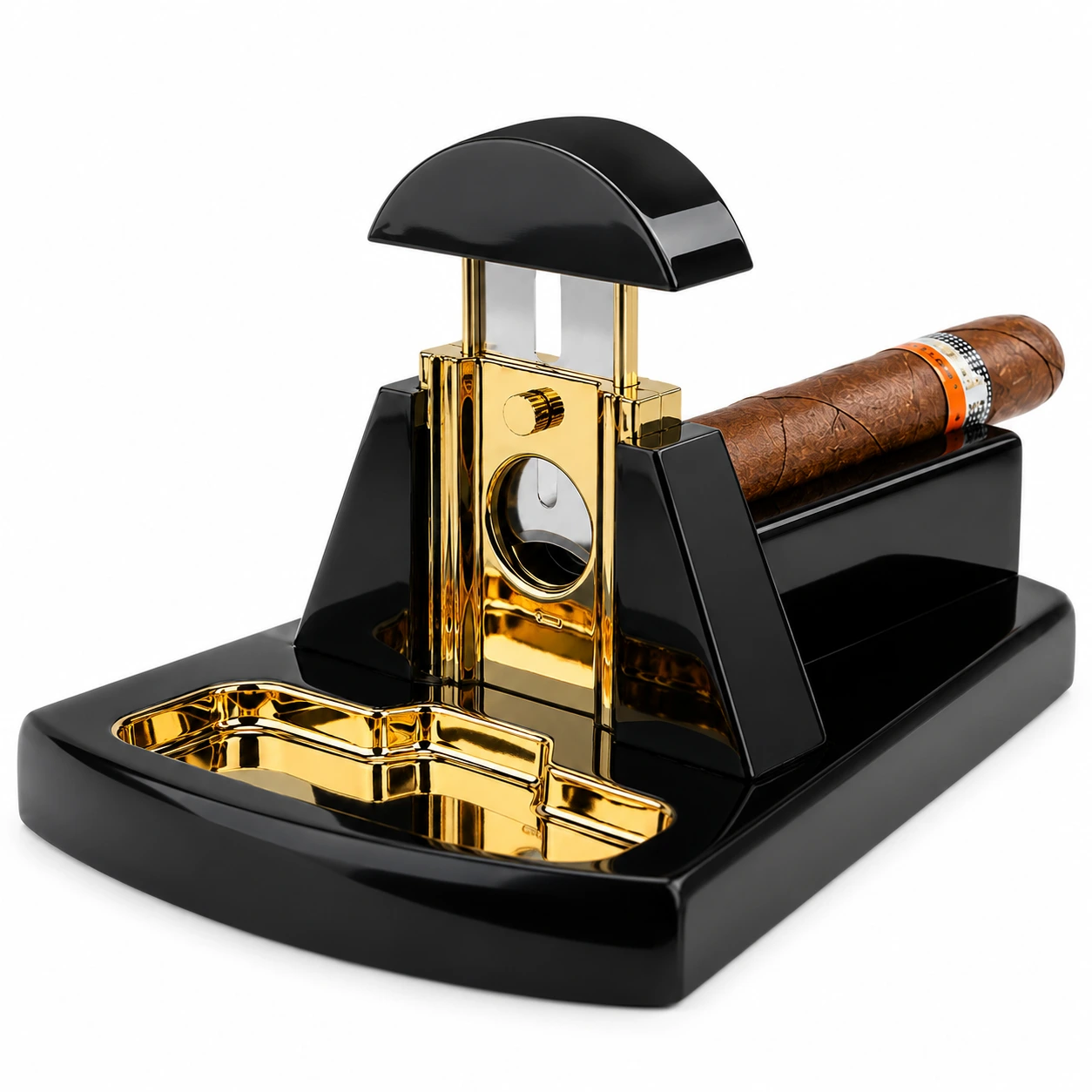 Stationär Cigarrsnoppare – Svart & Guldfärgad
