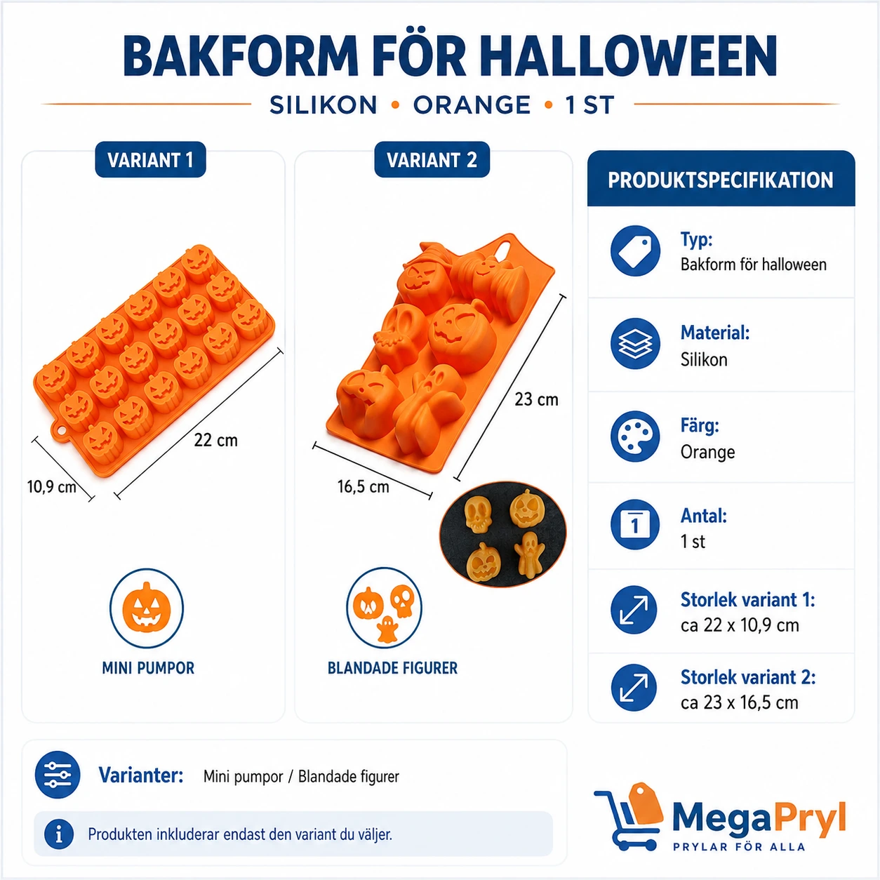 Halloweenform för bakning med pumpa och spöke