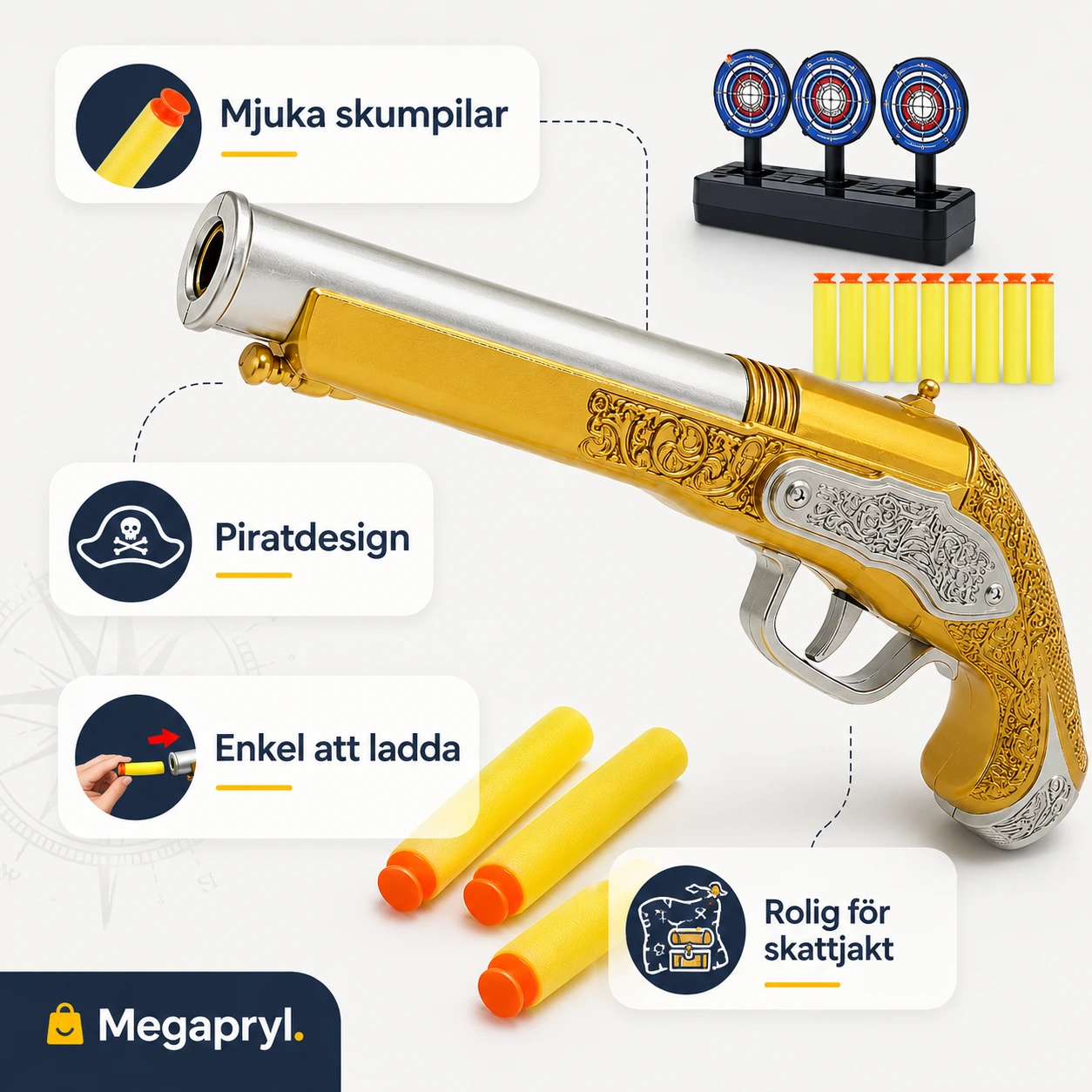 Piratpistol Leksak med Skumpilar