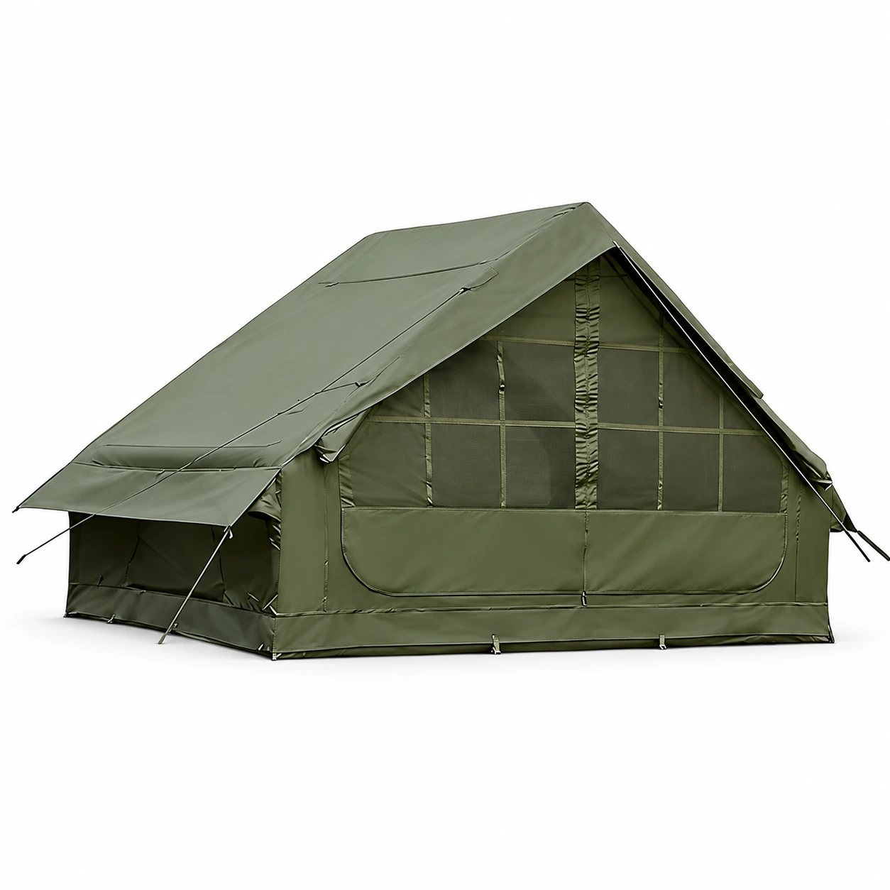 Uppblåsbart campingtält med kaminöppning 300 x 210 cm