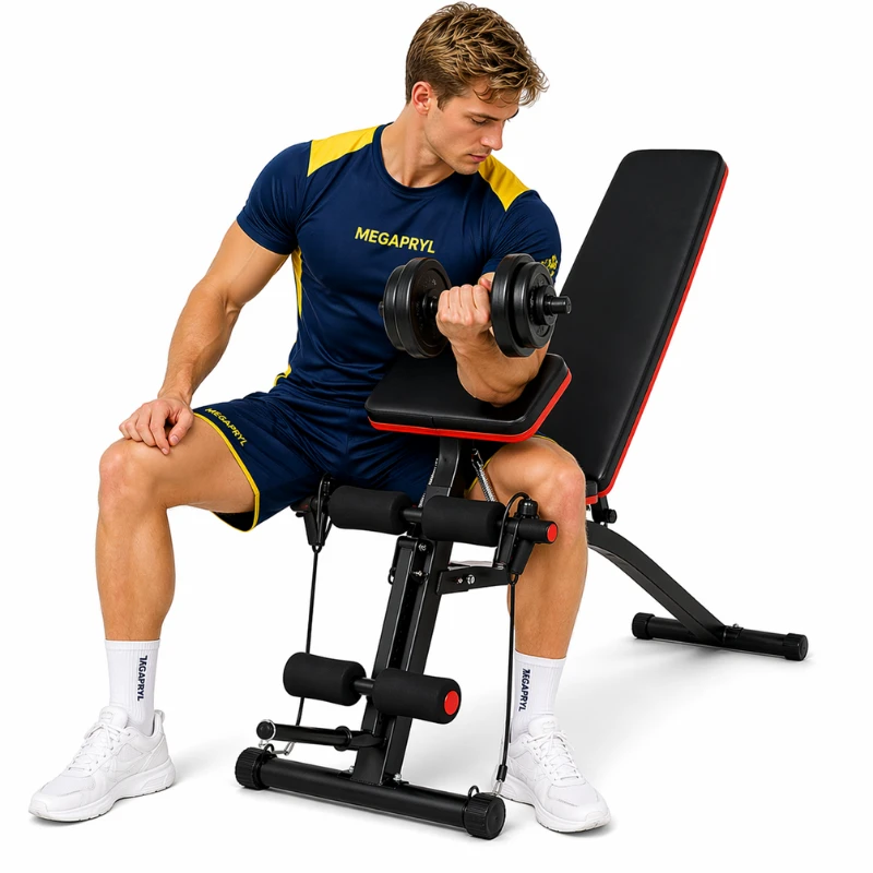 Träningsbänk Justerbar – 6 Positioner – Hopfällbar Gymbänk
