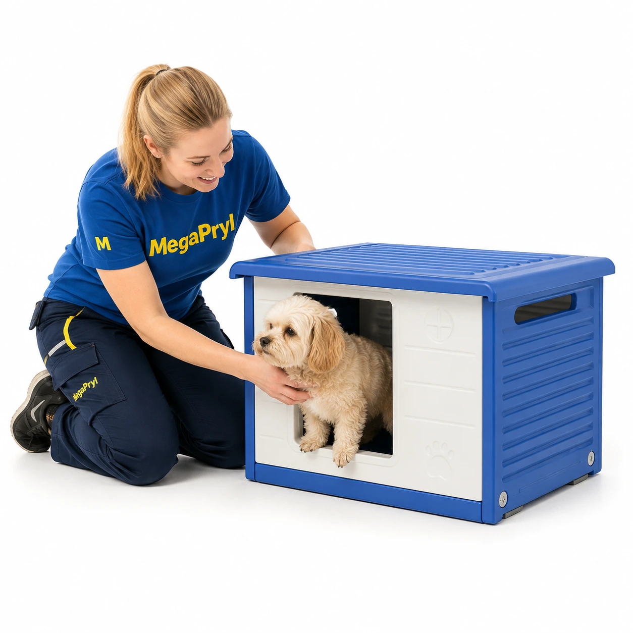 Hundkoja för utomhusbruk med ventilation