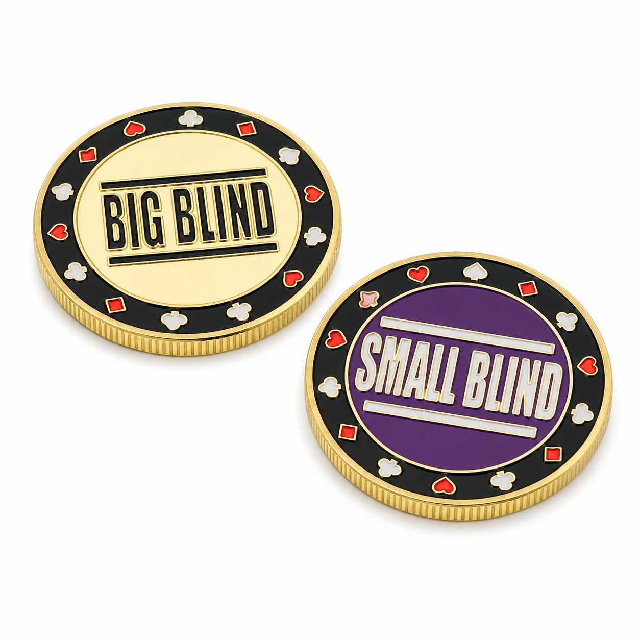 Dealerknappar för poker i metall, 2-pack