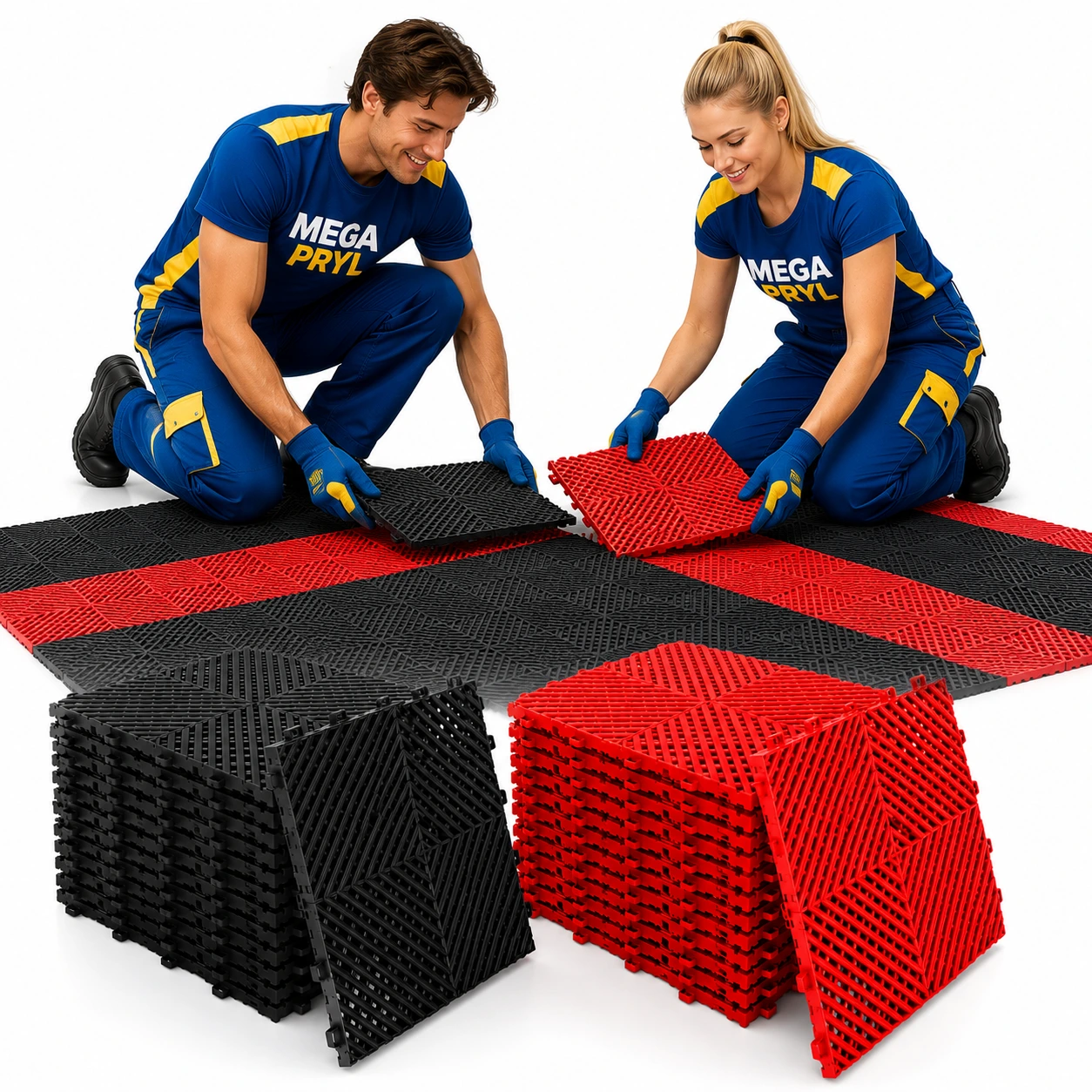 Garagegolv Plattor 40-Pack – Klickgolv för Garage & Verkstad