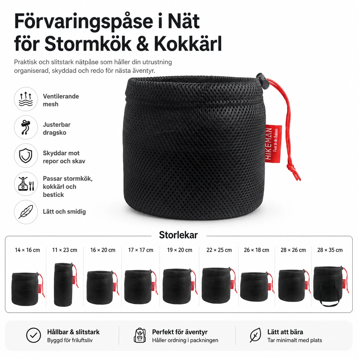 Förvaringspåse i Nät för Stormkök & Kokkärl