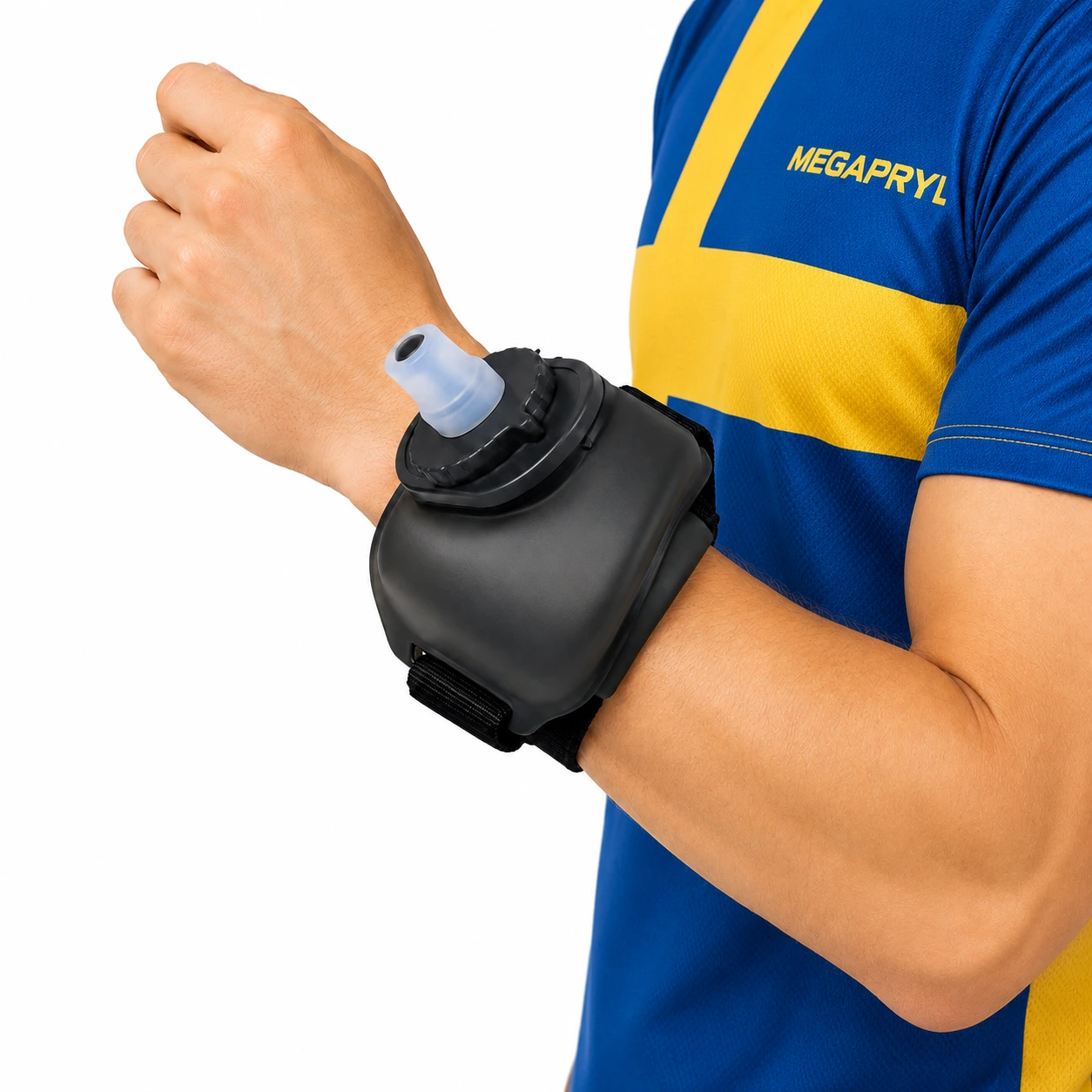 Vattenflaska med Sportarmband Svart