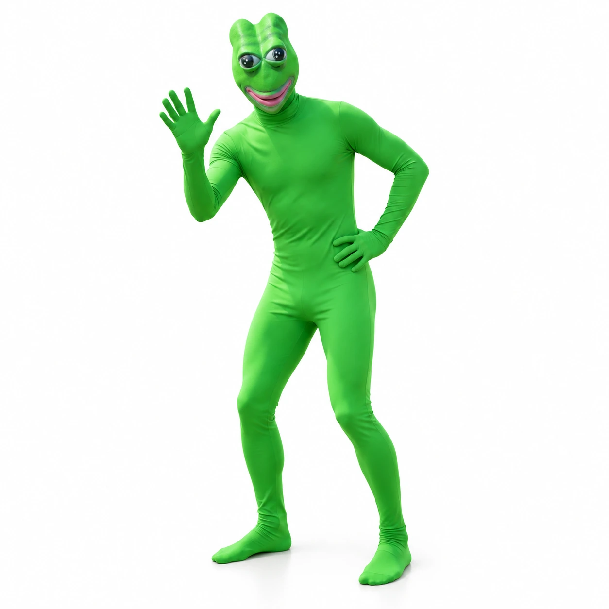 Grön Groda Bodysuit och Mjuk Mask