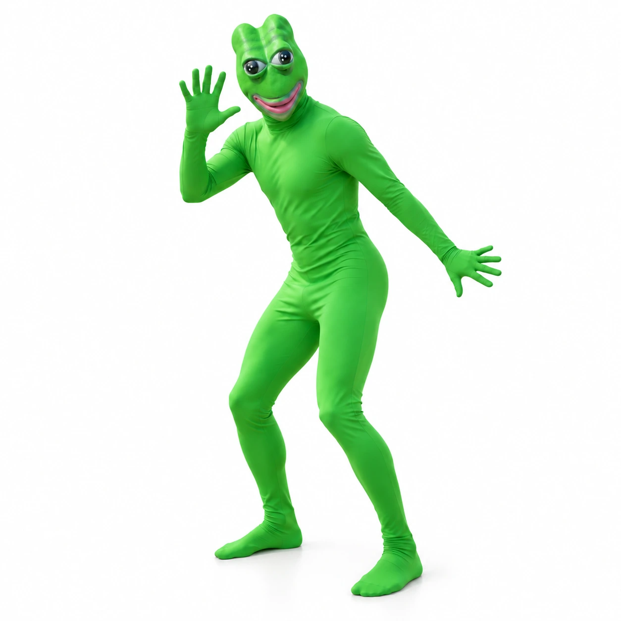 Grön Groda Bodysuit och Mjuk Mask