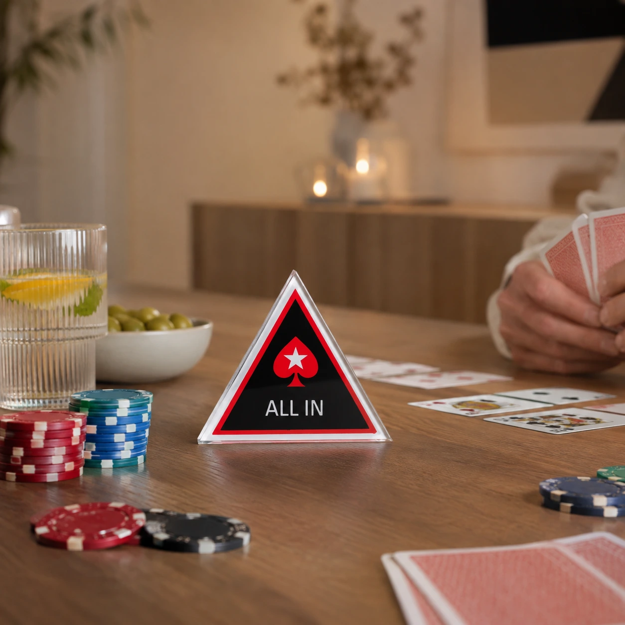 All in-markör för poker i akryl 70 x 70 x 10 mm