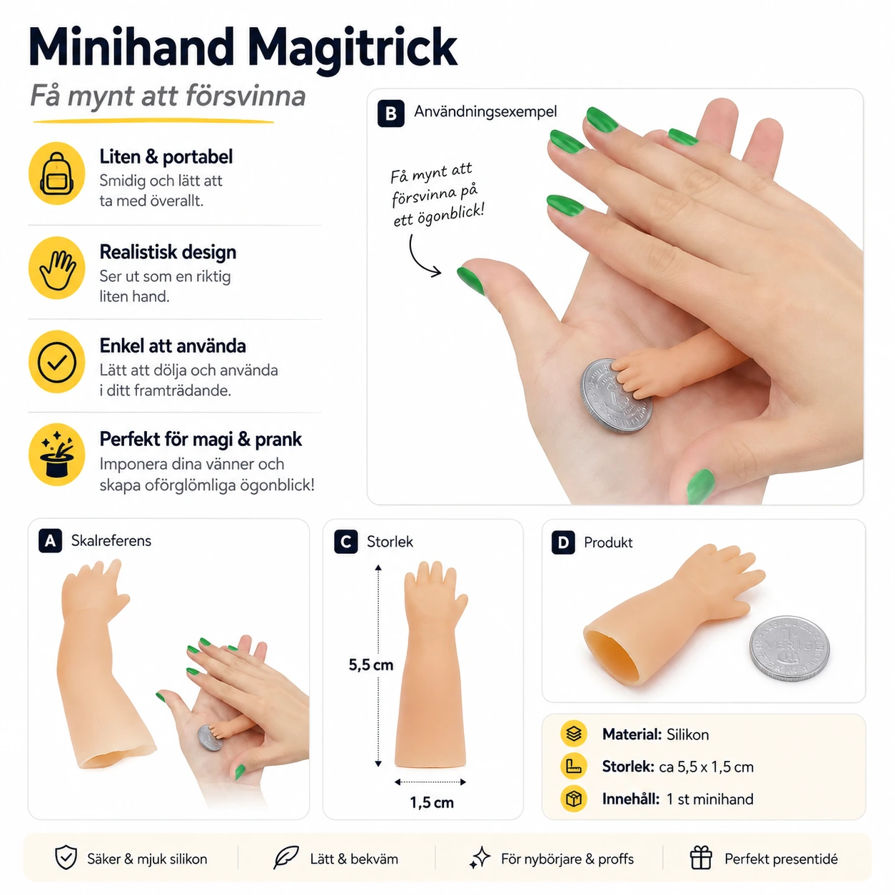 Minihand Magitrick – Få Mynt att Försvinna