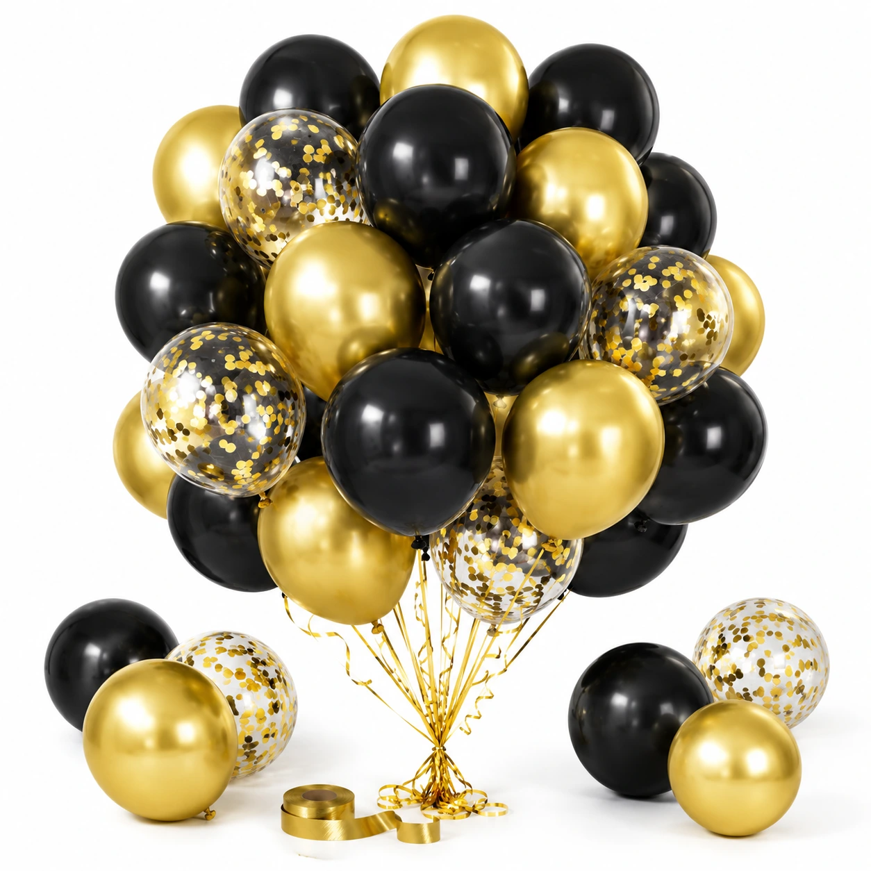 Ballongset Svart Guld – Latexballonger för Fest