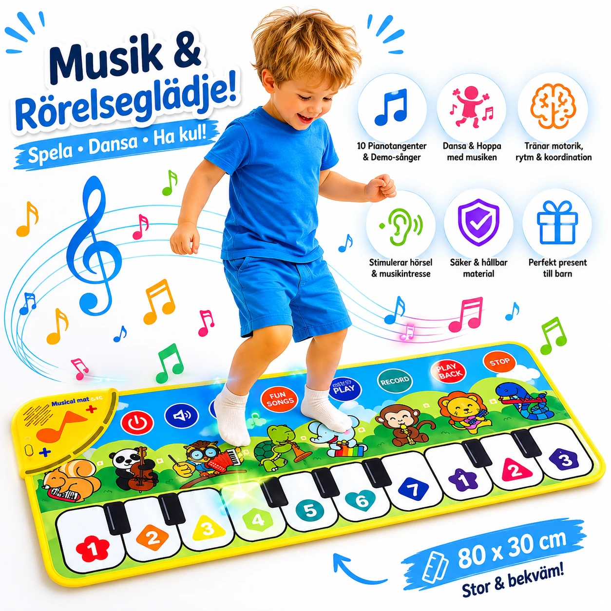 Pianomatta Barn – Musikmatta med Dans & Tangenter