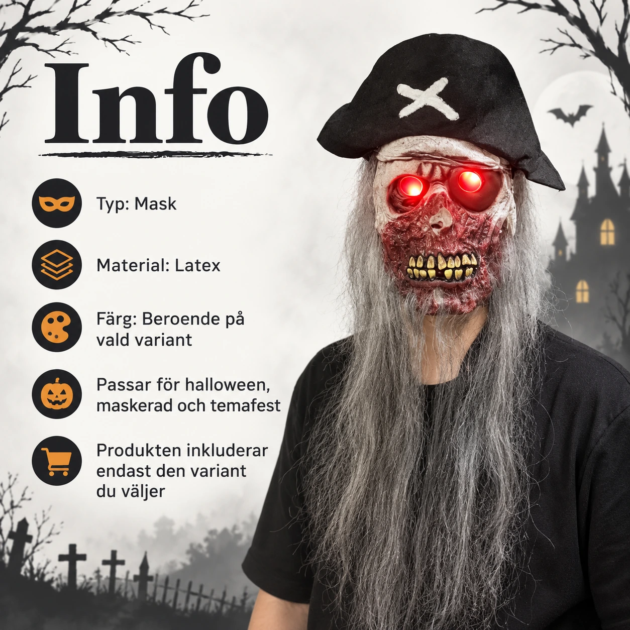 Piratmask för halloween