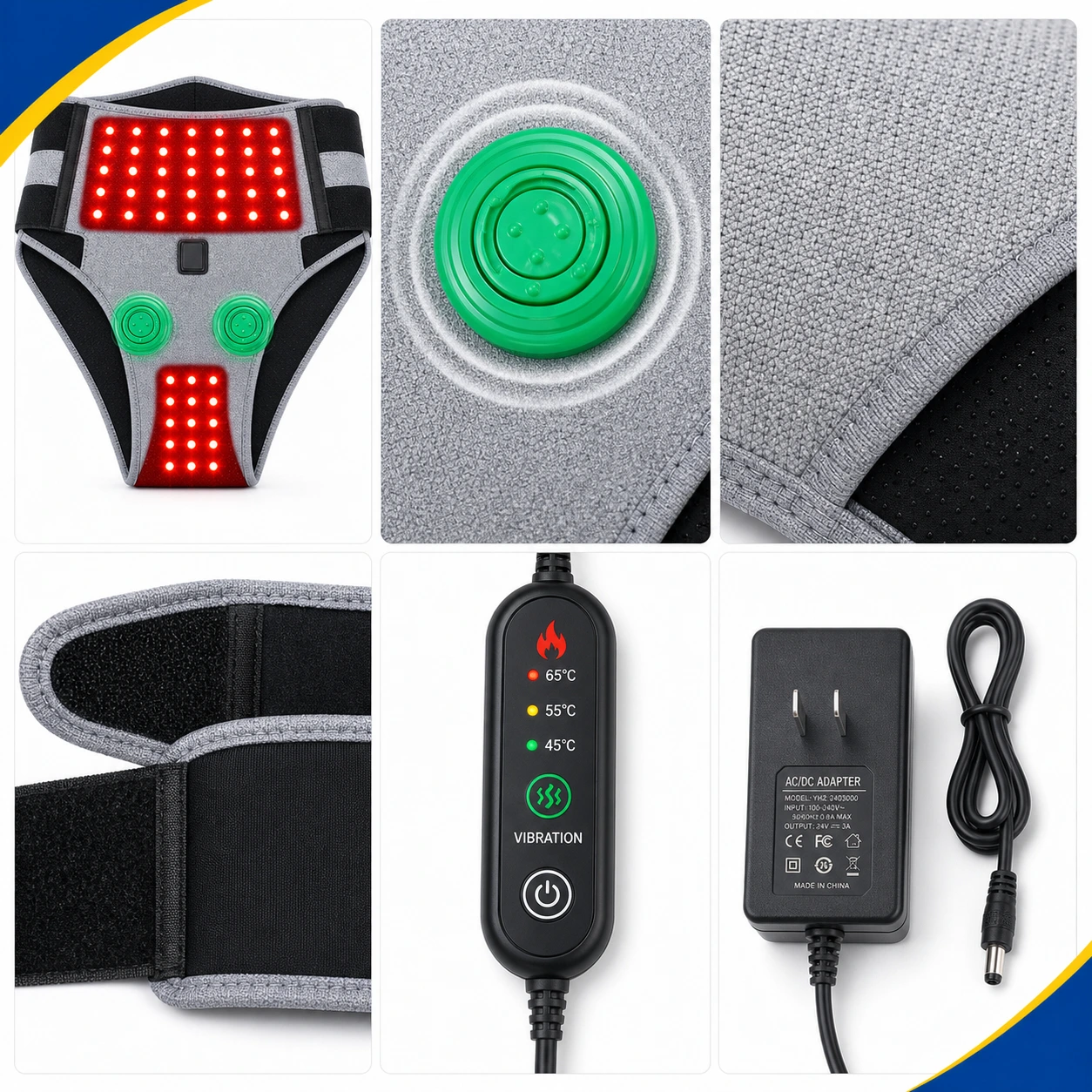 Magvärmare med Rött Ljus Värme och Vibration