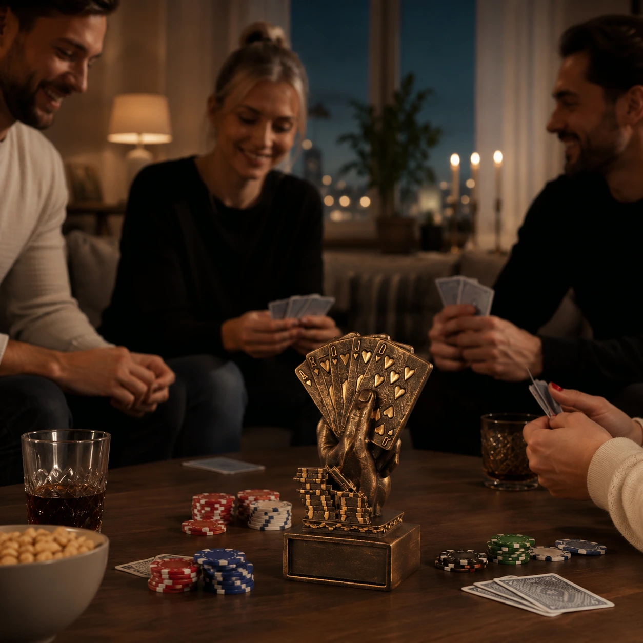 Pokertrofé i resin för turnering och spelkväll