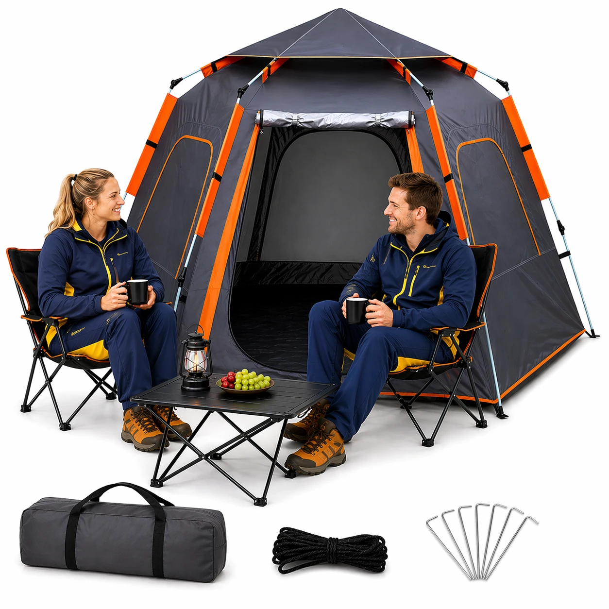 Campingtält 3–4 Pers – Automatisk Pop-up & Vattentätt Tält