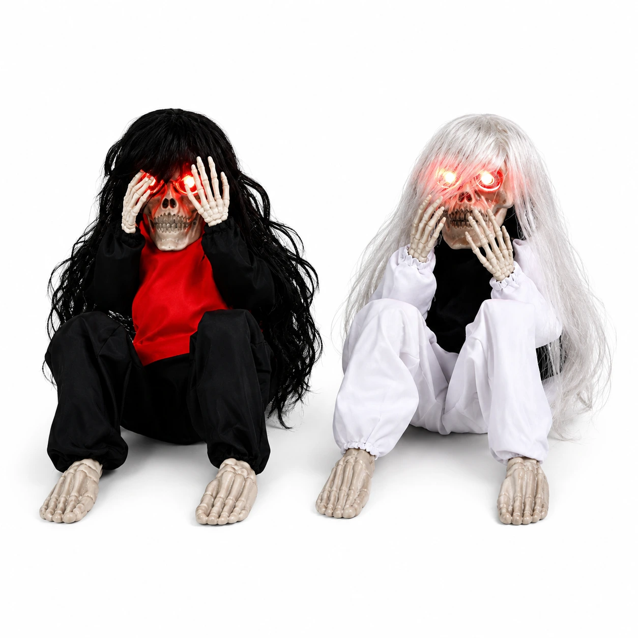 Animerad halloweenfigur med ljudaktivering och lysande ögon