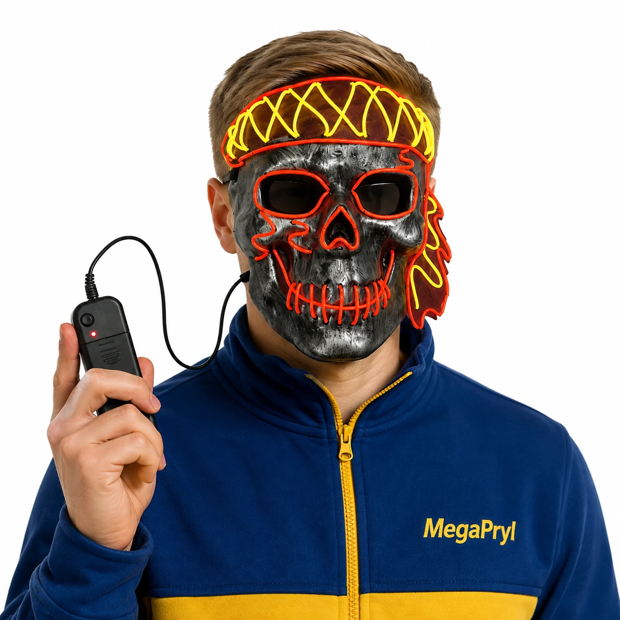 Lysande piratmask för halloween och maskerad