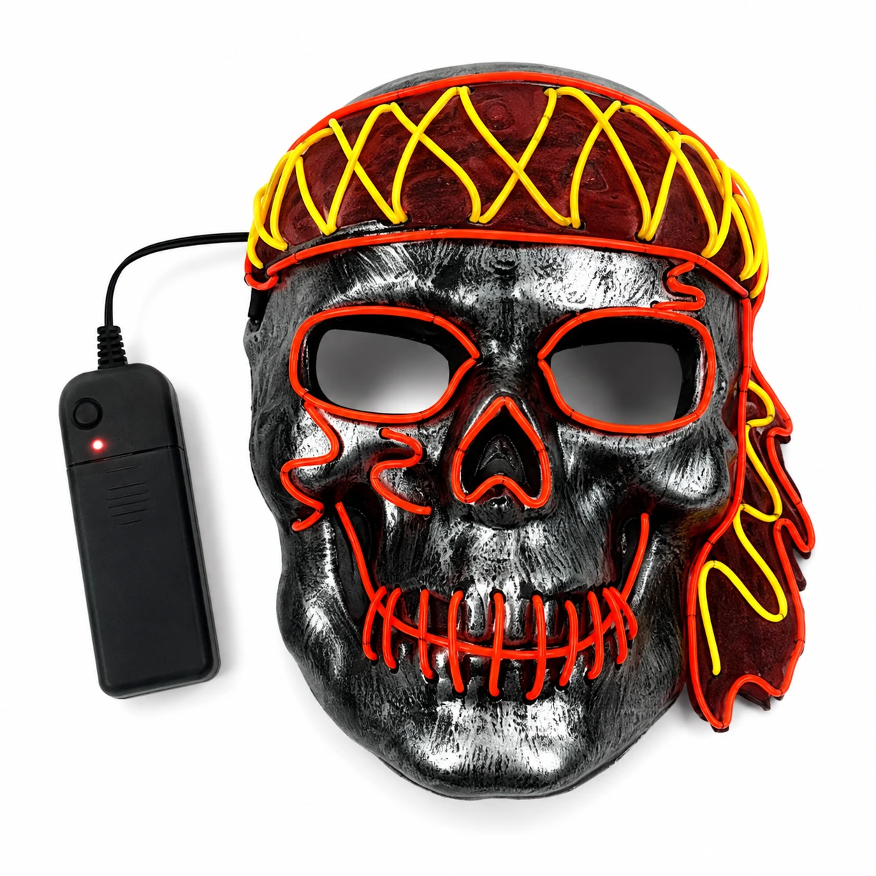 Lysande piratmask för halloween och maskerad
