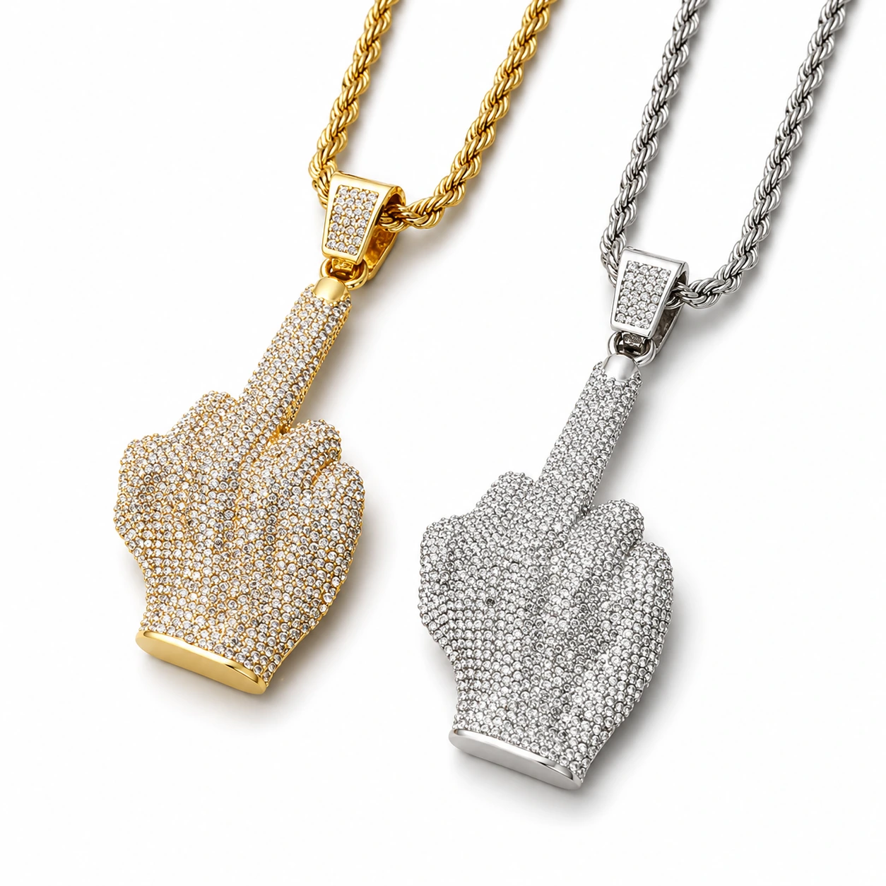 Halsband Handgest med Strass – Välj Färg