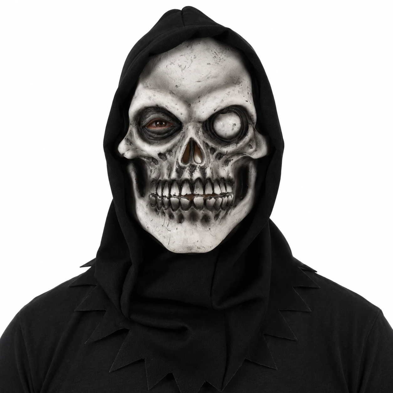 Mask skelett med huva i latex, vuxen