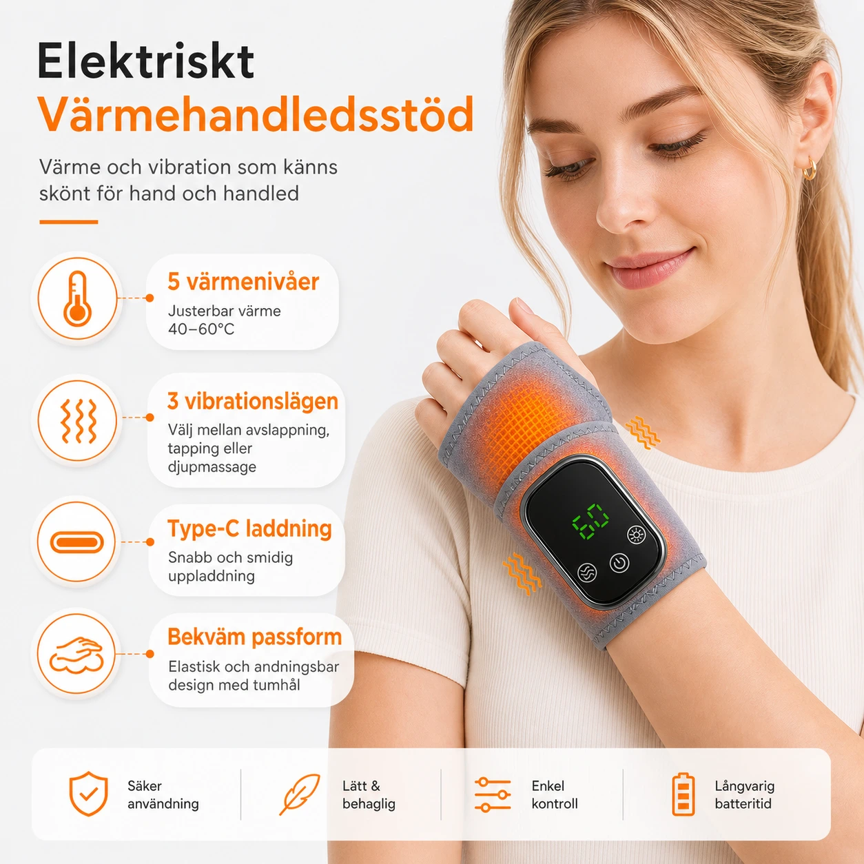 Handledsbandage Värmande med Massage