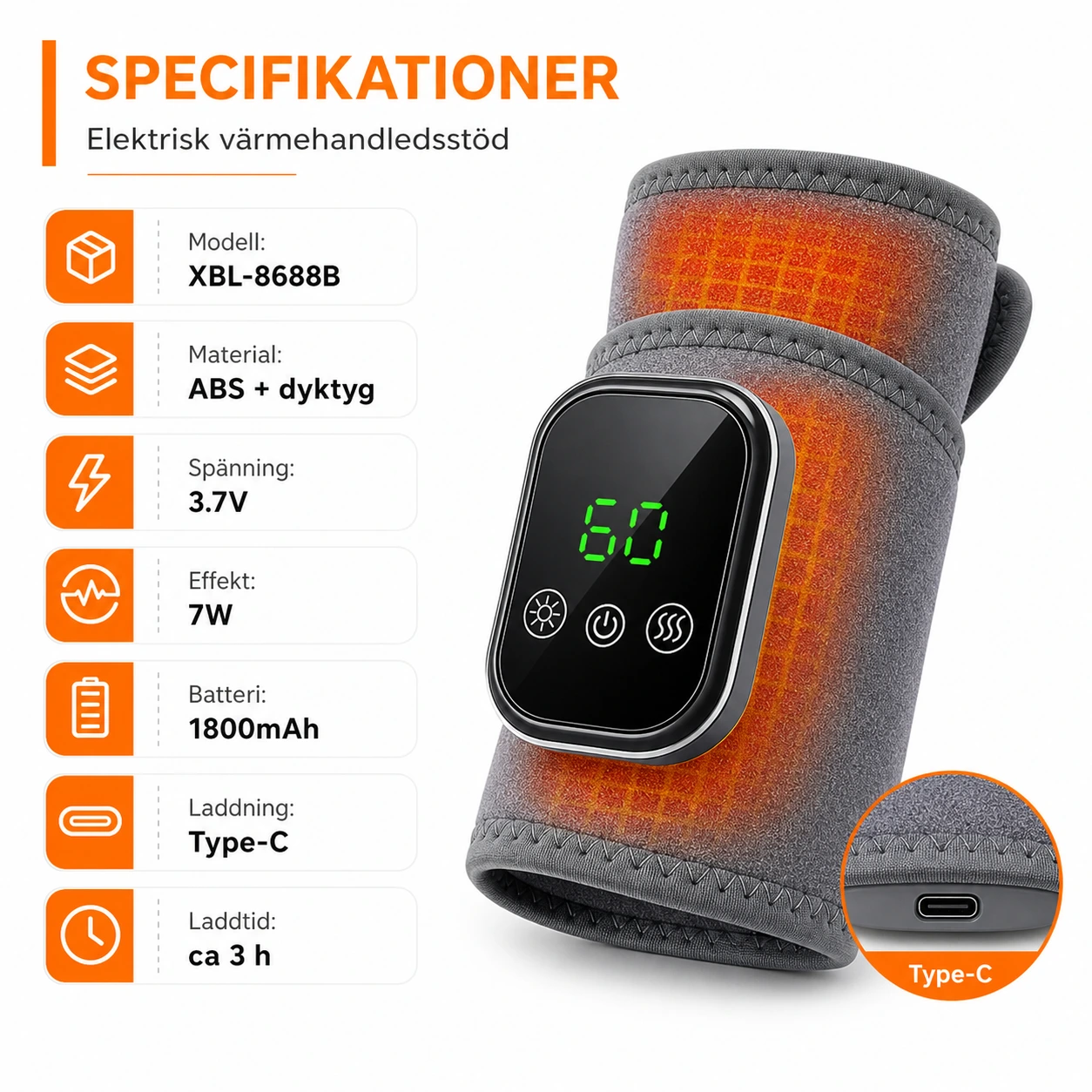 Handledsbandage Värmande med Massage