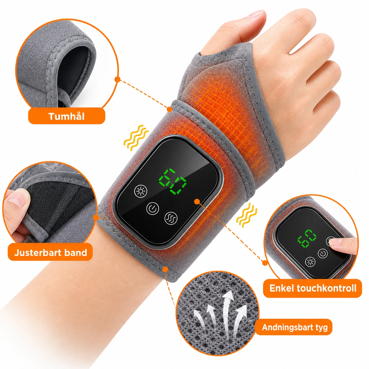 Handledsbandage Värmande med Massage