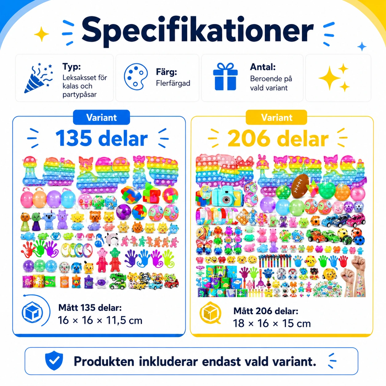 Leksaksset för Kalas och Partypåsar