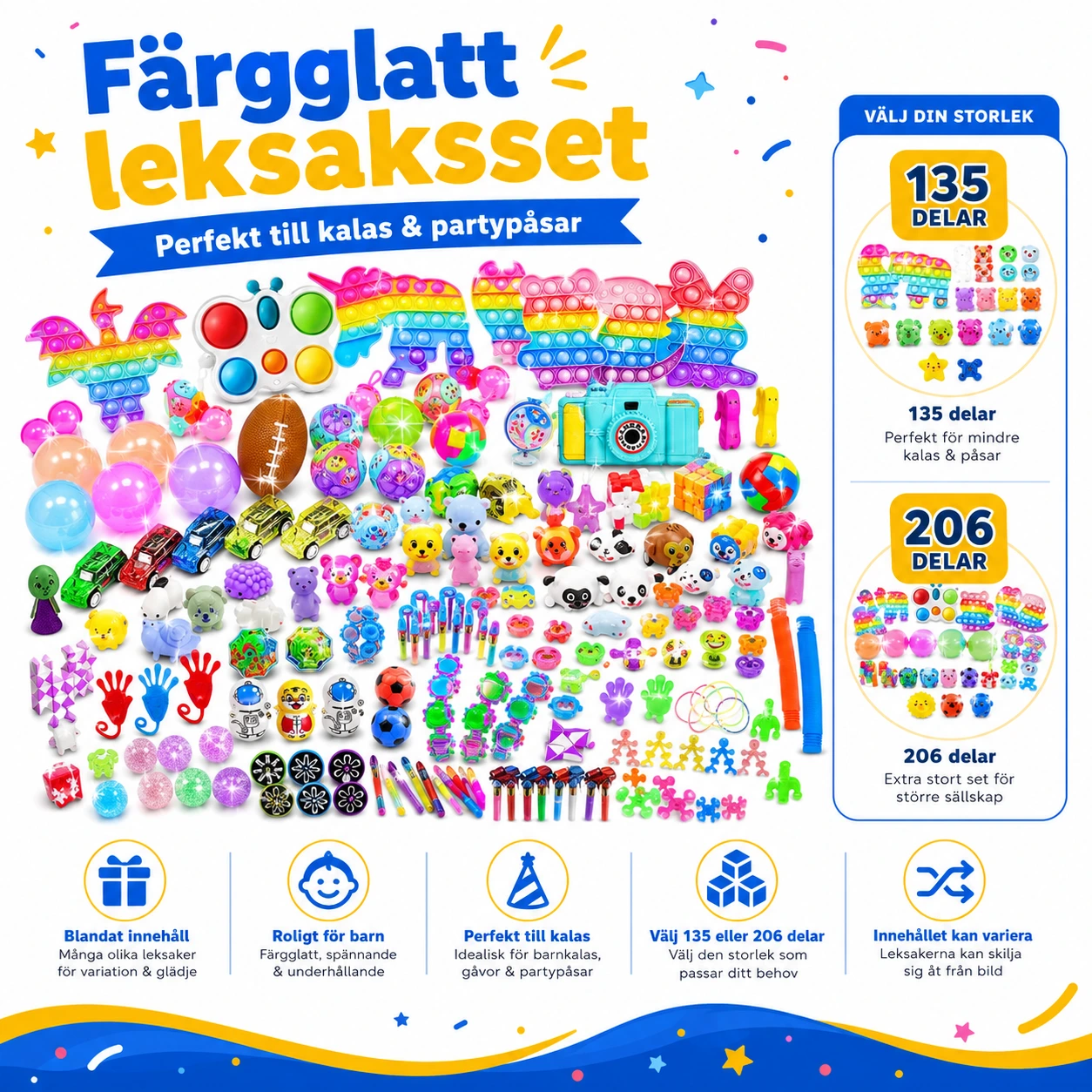 Leksaksset för Kalas och Partypåsar