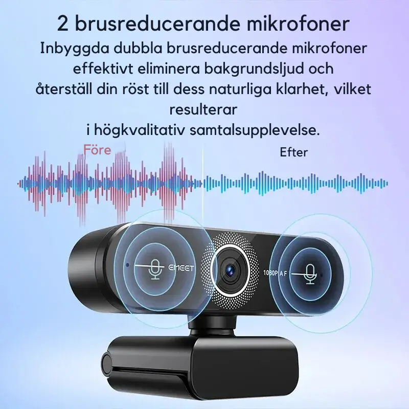 Webbkamera med Autofokus och 4K/2K/1080P 4