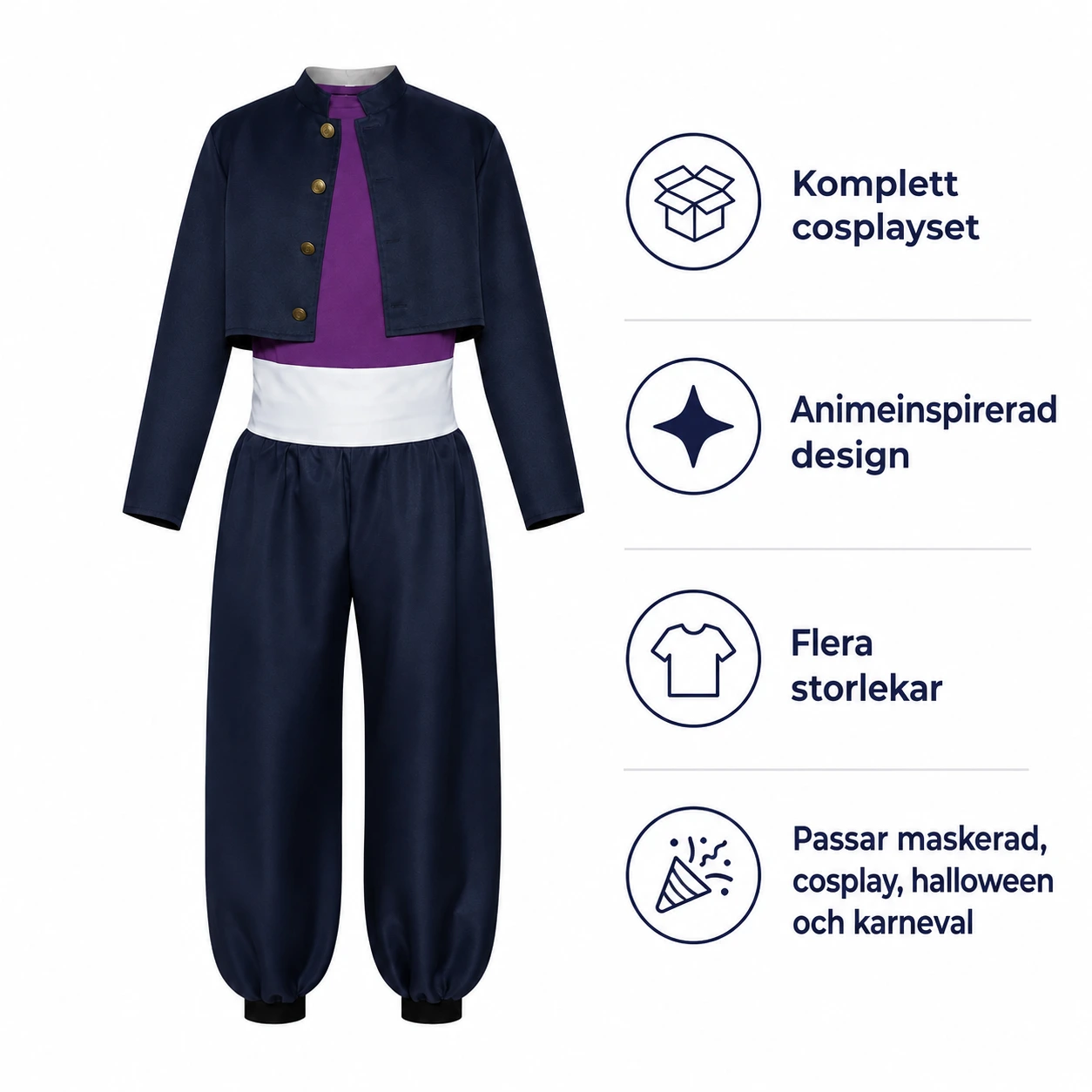 Cosplaydräkt med jacka och byxor