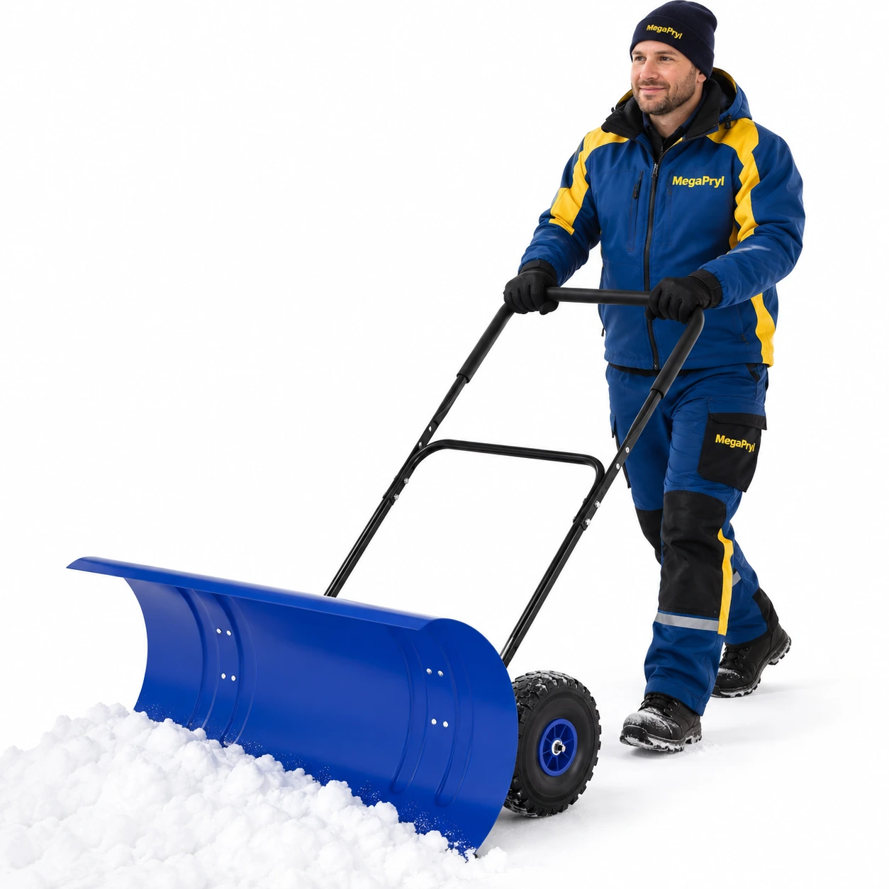 Snöplog med hjul för uppfart och gångväg