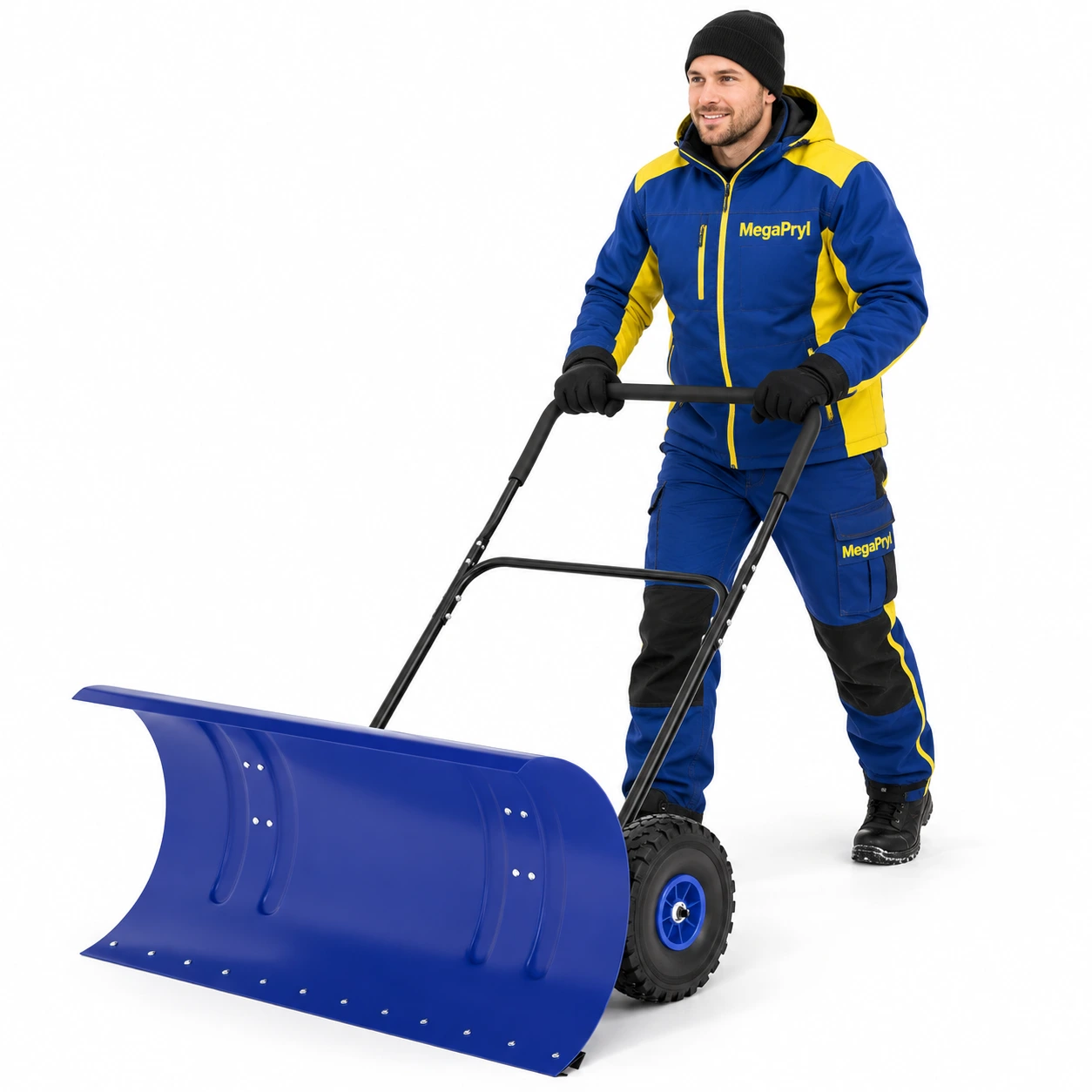 Snöplog med hjul för uppfart och gångväg
