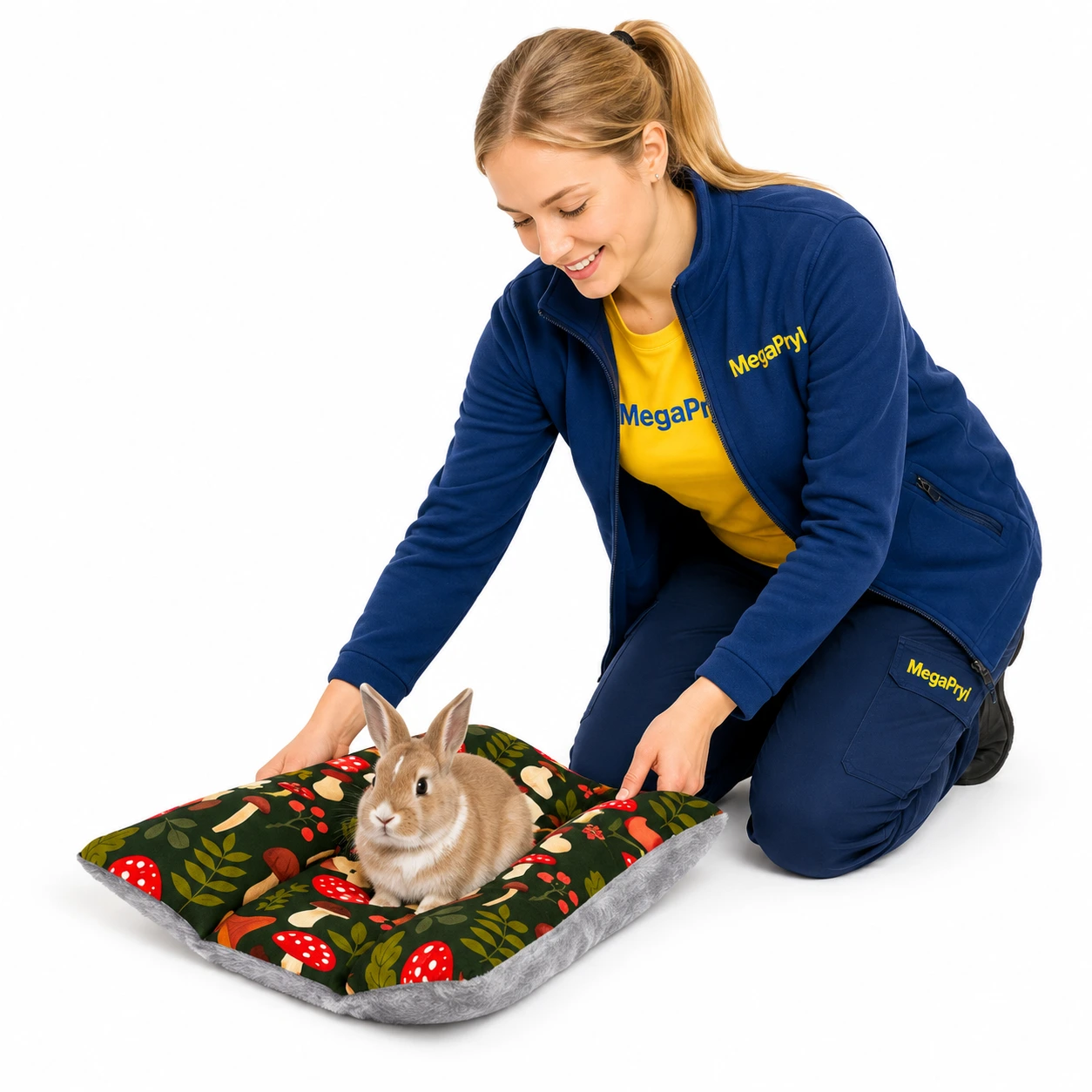 Petausmatto pieneläimille käännettävällä designilla