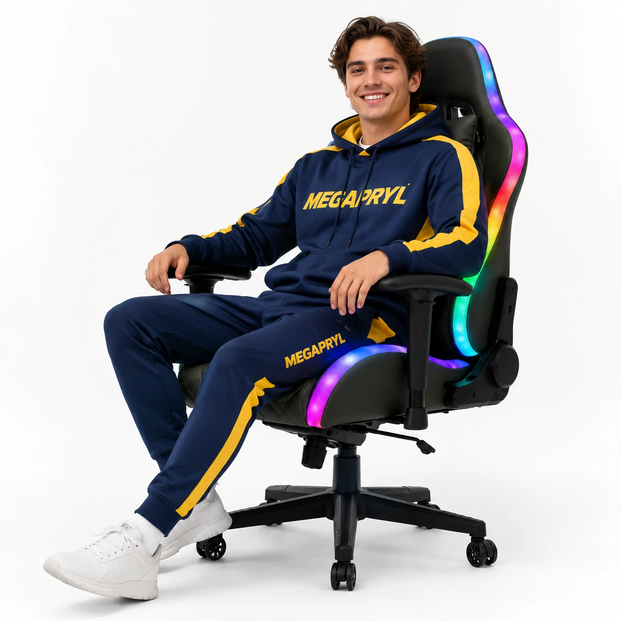 Gamingstol med RGB LED och Massagefunktion