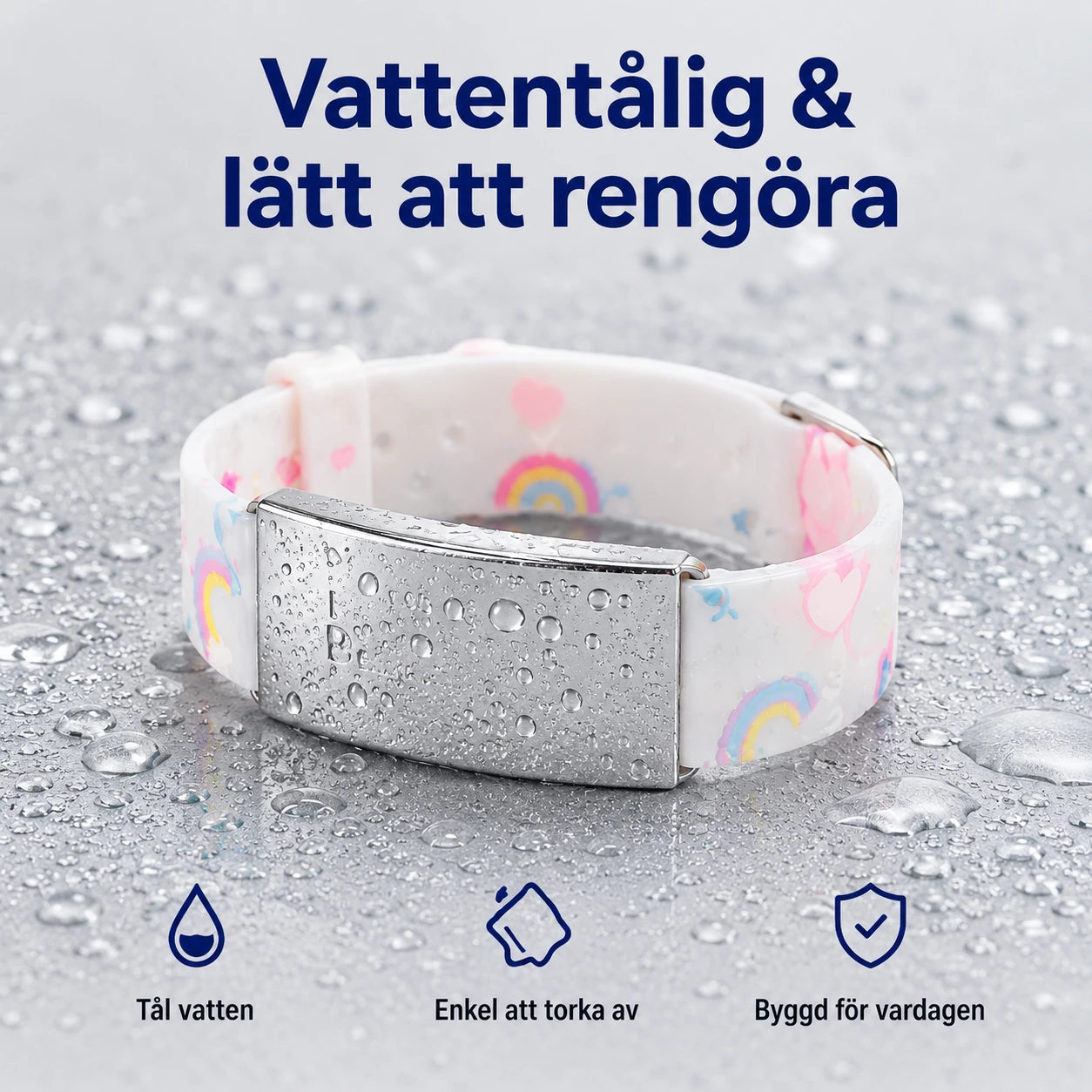 Barnarmband med ID-platta – Personlig Text