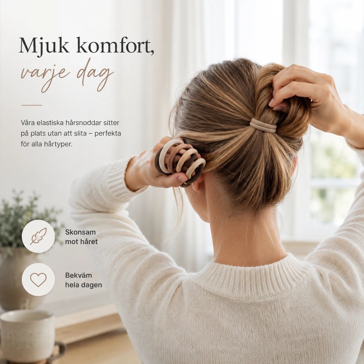 Hårband 100 eller 200-pack – Mjuka Elastiska Hårsnoddar