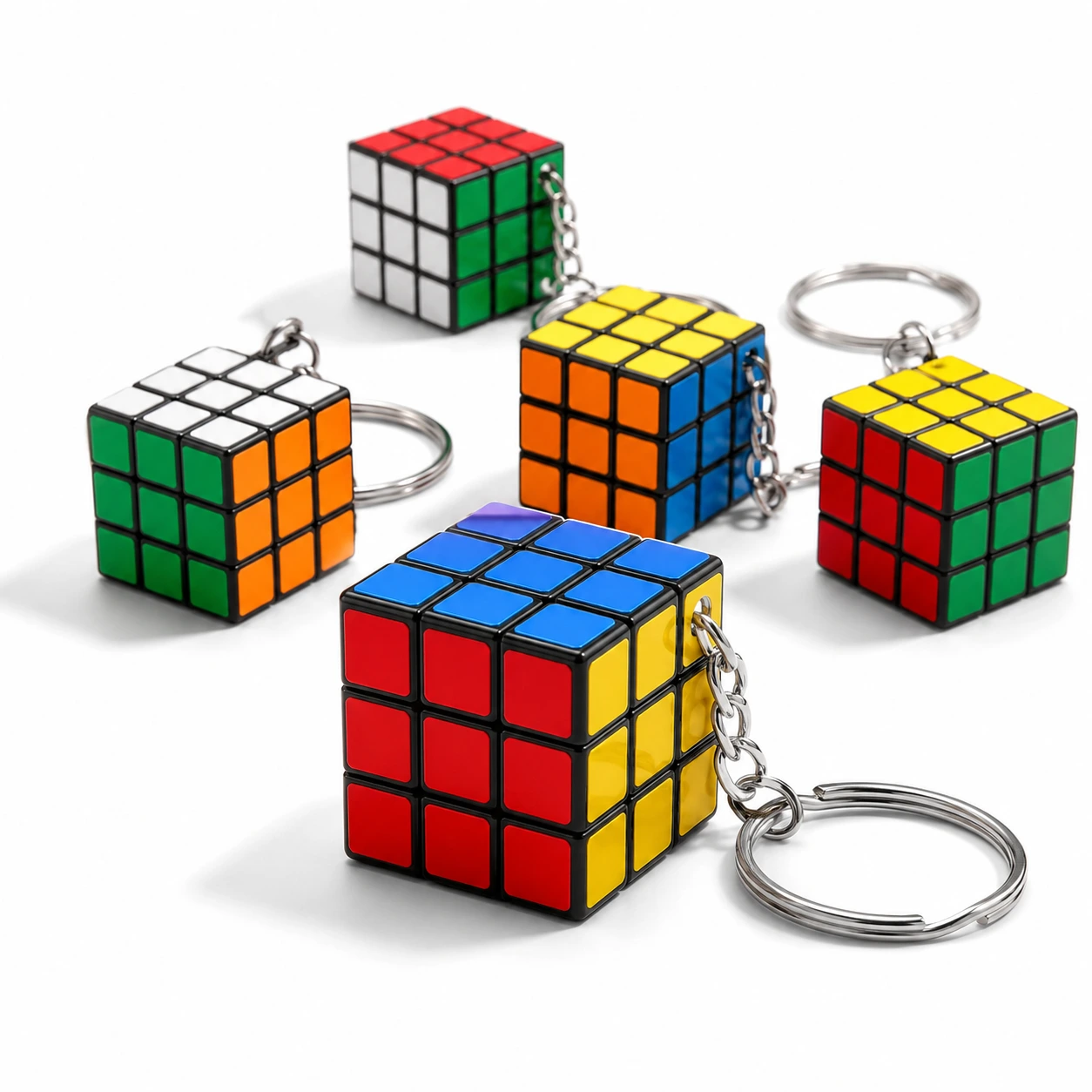 Kubpussel Nyckelring – Mini Pusselkub 3 cm