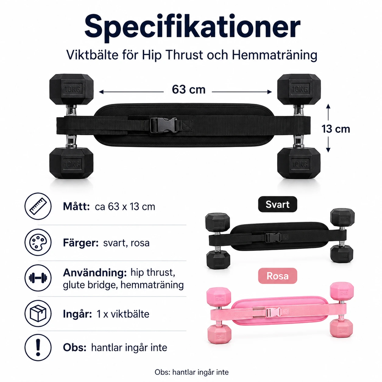 Viktbälte för Hip Thrust och Hemmaträning
