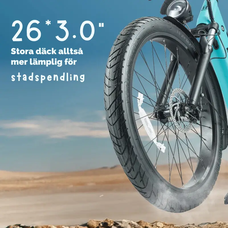 Elcykel 1000W - 26 Tum Stadscykel 5