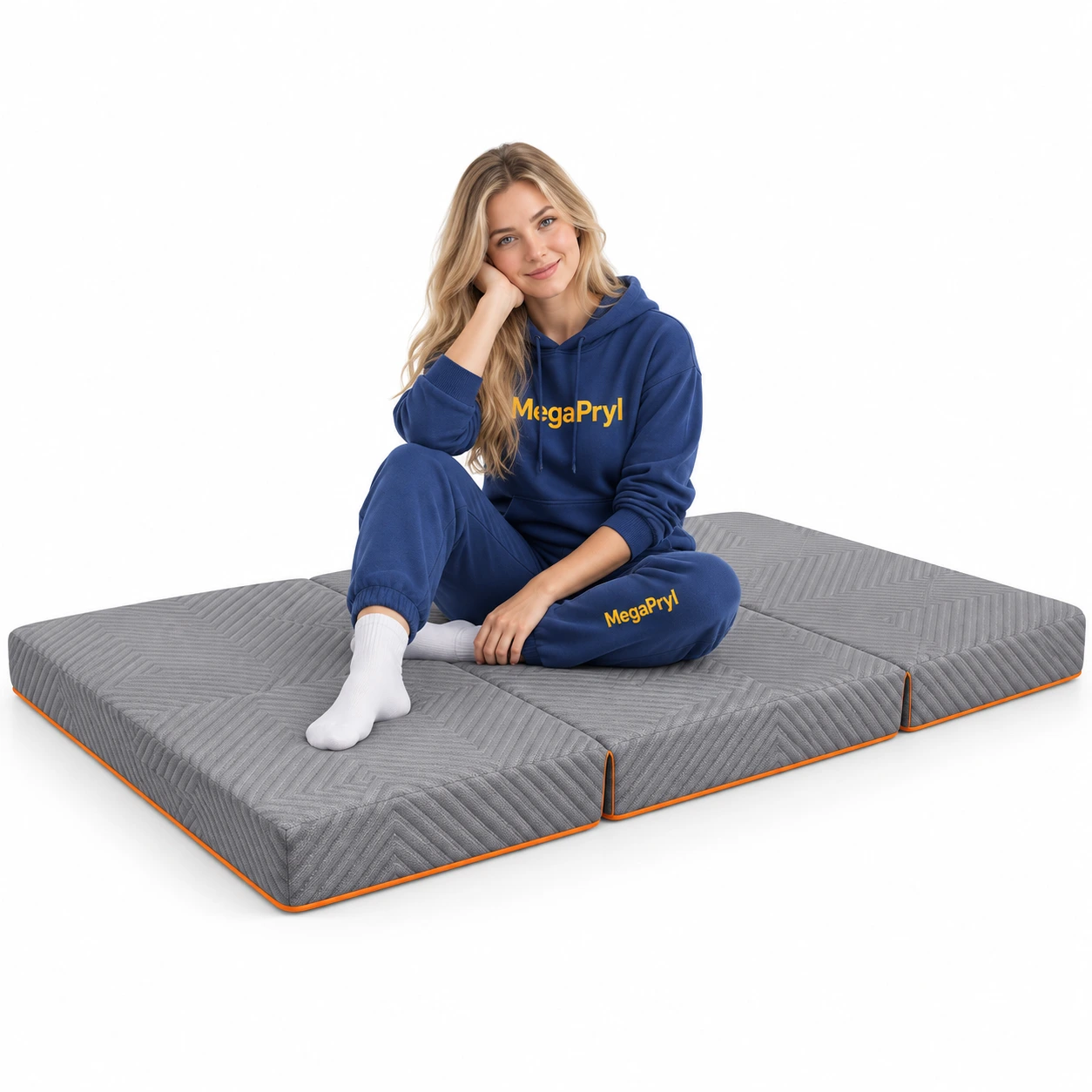 Vikbar madrass i gel memory foam för gästsäng och camping