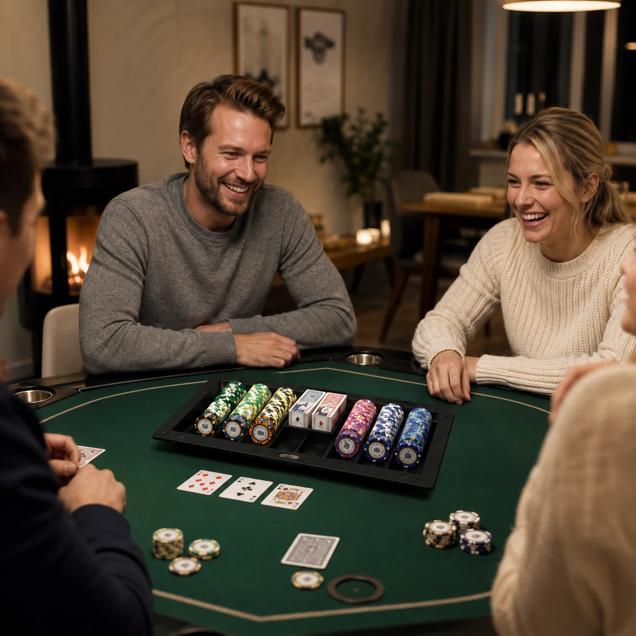 Markerbricka för pokerchips och kort i svart plast