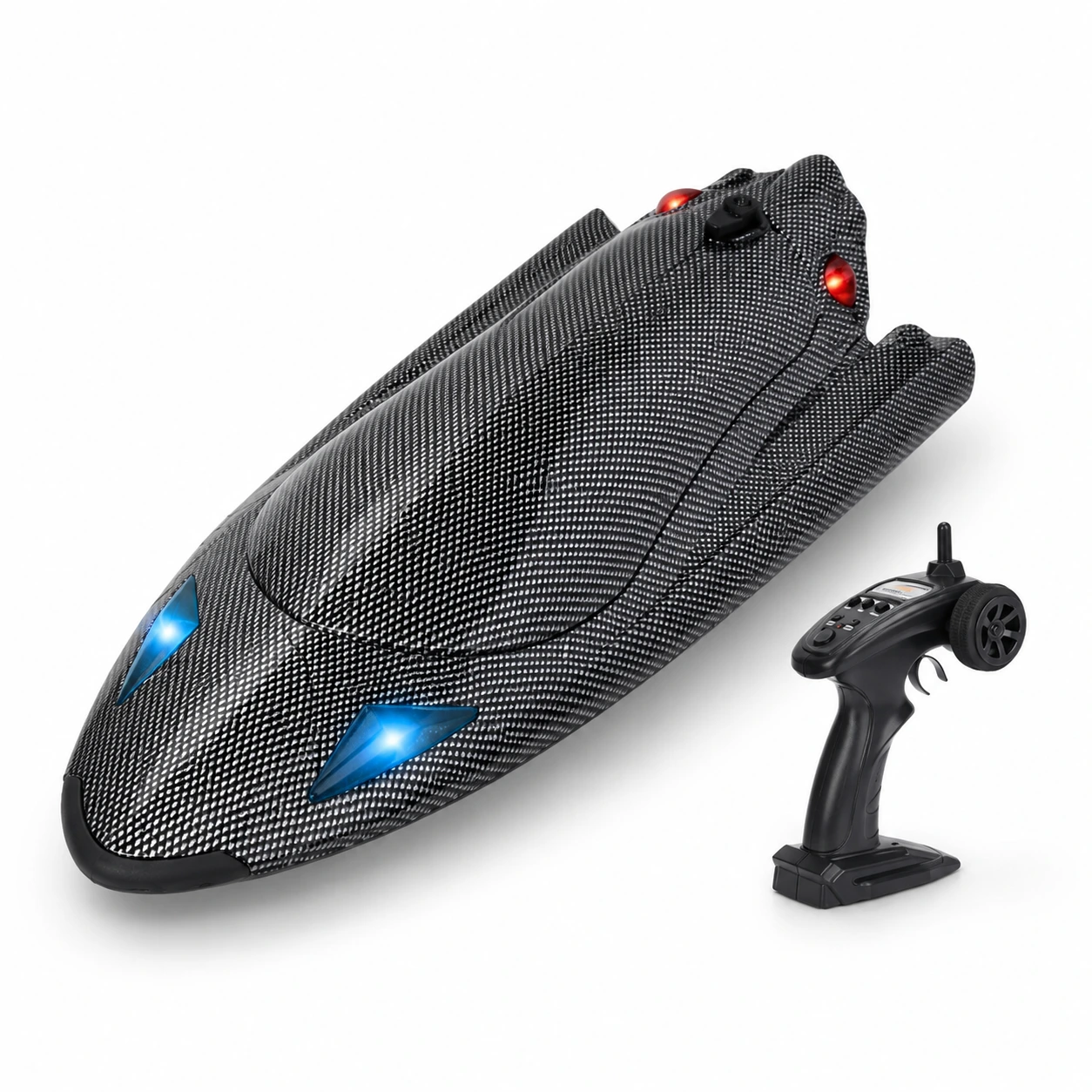 Radiostyrd speedboat med vattenkyld motor och LED-ljus