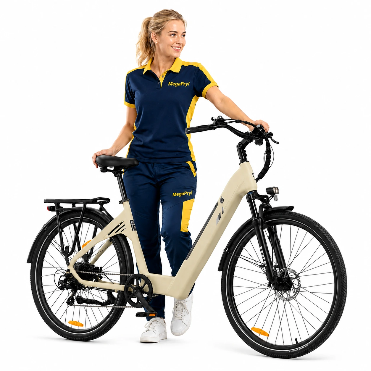 Elcykel med låg insteg för pendling, 28 tum och 7 växlar